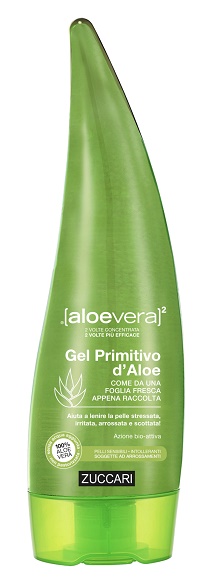 Zuccari Aloevera2 Gel Primitivo d'Aloe - Gel Corpo per Scottature e Irritazioni - Formato Foglia 250 ml