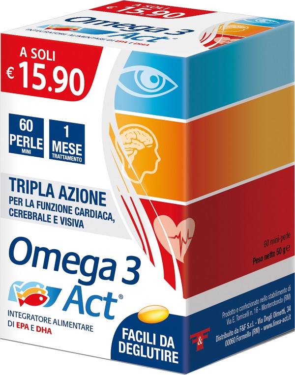 Omega 3 Act Integratore Benessere Cardiaco 60 Perle
