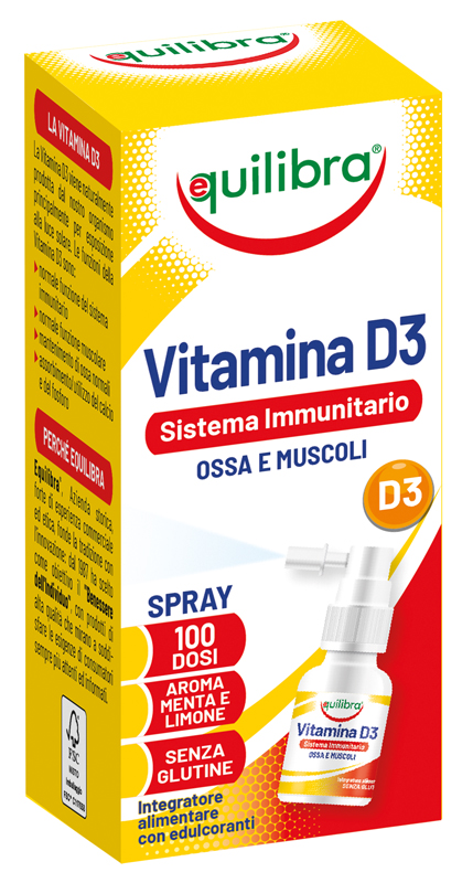 Vitamina D3 Spray Integratore Ossa e Muscoli 13 ml