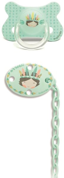 SUAVINEX SUCCHIETTO FUSION TETTARELLA ANATOMICA S +4/18 + CLIP INDIO BLU