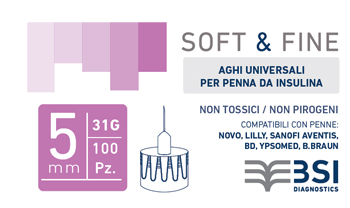AGO PER PENNA DA INSULINA SOFT&FINE 31 GAUGE 5 MM 100 PEZZI