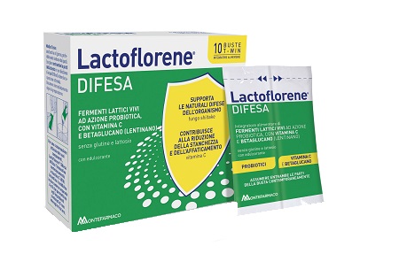 Lactoflorene Difesa - Integratore per il Sistema Immunitario con Fermenti Lattici - 10 Bustine Twin