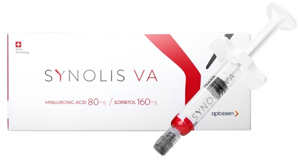 SYNOLIS V-A SOLUZIONE INIETTABILE VISCOELASTICA ISOTONICA INSIRINGA PRERIEMPITA DI SODIO IALURONATO 80MG E SORBITOLO 160MG CAPACITA' SIRINGA 4ML MONOSHOT 1 PEZZO