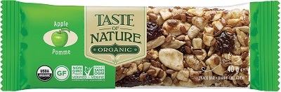 TASTE OF NATURE BARRETTE ALL MELE BIO VEGAN AD ALTO CONTENUTO DI FIBRE 40 G