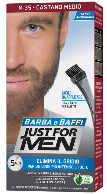 combe italia srl just for men colorante barba & baffi m35 castano medio