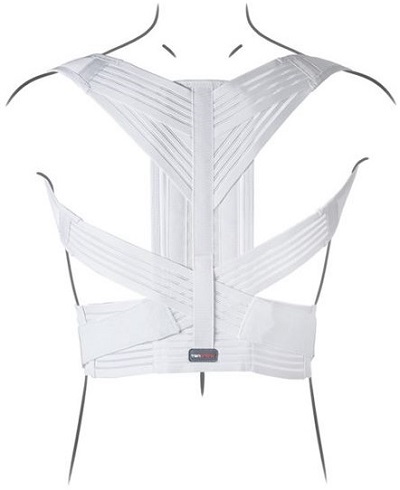 CORSETTO DORSALE RADDRIZZASPALLE TAGLIA UNIVERSALE 37CM GRIGIO PERLA