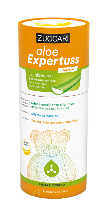 Zuccari Aloe Expertuss Bambini - Funzionalità delle Vie Respiratorie - 150 ml Gusto Banana
