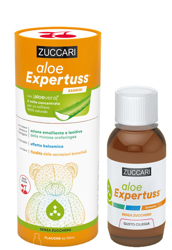 Zuccari Aloe Expertuss Bambini - Funzionalità delle Vie Respiratorie - 150 ml Gusto Ciliegia