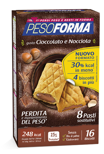 PESOFORMA BISCOTTO CIOCCOLATO NOCCIOLA 16 PEZZI 33 G