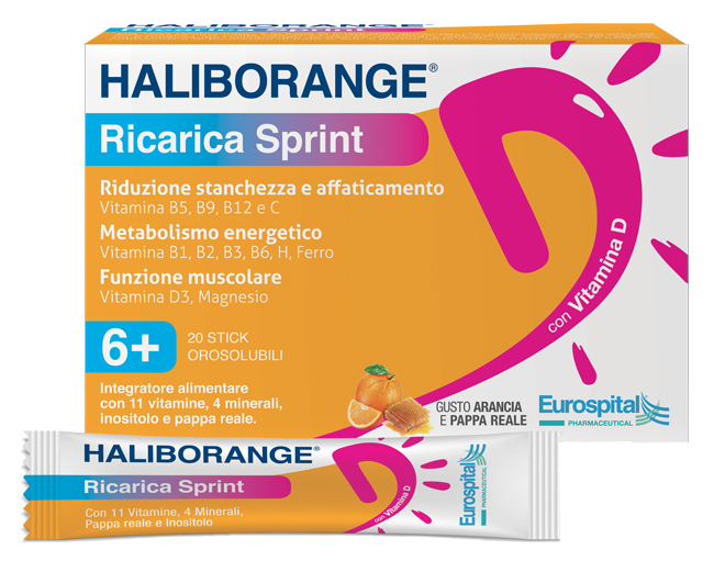 Haliborange Ricarica Sprint Integratore Tonico 20 Stick