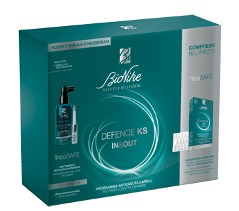 BioNike Defence KS Cofanetto In & Out - Trattamento Anti-Caduta 100 ml + Integratore Anti-Caduta 30 Compresse