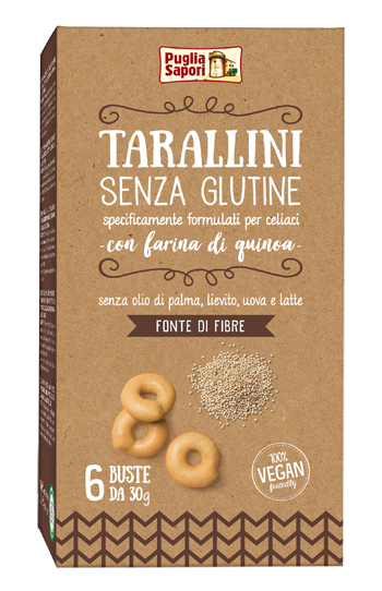 TARALLINI SENZA GLUTINE CON FARINA DI QUINOA 180 G