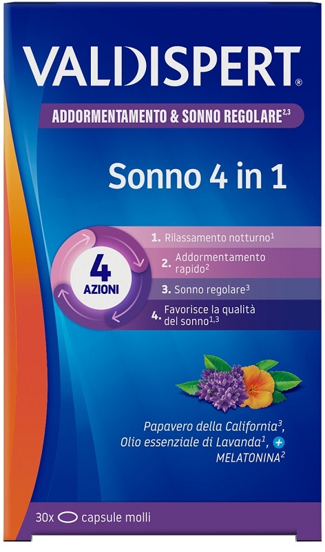 Valdispert Notte 4 in 1 Integratore per Dormire 30 Capsule