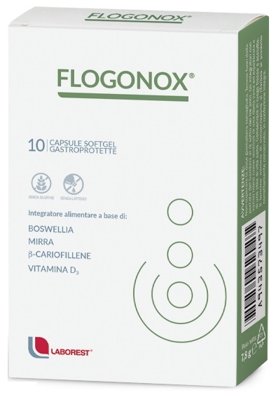 uriach italy srl flogonox - integratore per apparato urogenitale - 10 capsule softgel, nero