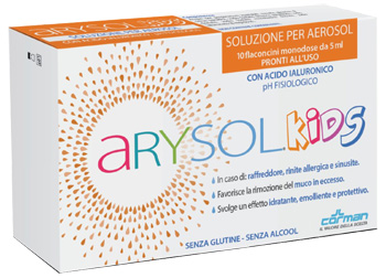 ARYSOL KIDS SOLUZIONE BAMBINI PER AEROSOL CON ACIDO IALURONICO PH FISIOLOGICO 10 FLACONCINI MONODOSE DA 5 ML