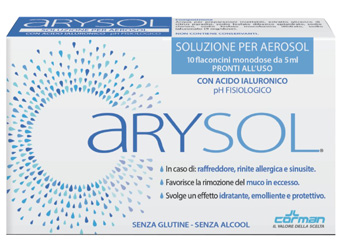 ARYSOL SOLUZIONE ADULTI PER AEROSOL CON ACIDO IALURONICO PHFISIOLOGICO 10 FLACONCINI MONODOSE DA 5 ML