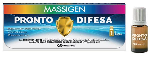 Massigen Pronta Difesa - Integratore per Difese Immunitarie - 14 Flaconi x 10 ml