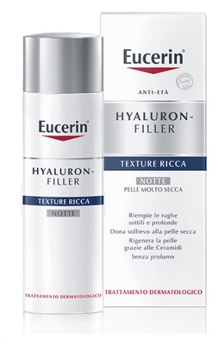 Eucerin Hyaluron-Filler - Crema Viso Notte Ricca Idratante Intensiva - 50 ml