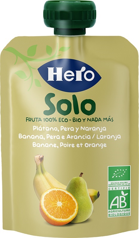 Hero Solo Frutta Frullata Banana Pera e Arancia 100 g