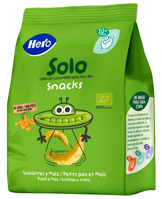 Hero Solo - Snack Biologico 100% Gusto Piselli e Mais - 50 g