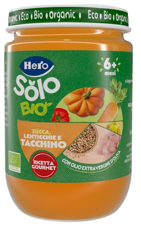 Hero Solo Omogeneizzato Biologico Zucca Lenticchie e Tacchino 190 g