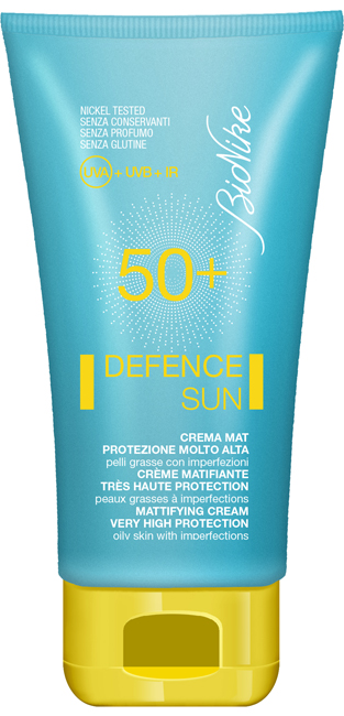 BioNike Defence Sun - Crema Viso Solare Mat con Protezione Molto Alta SPF 50+ - 50 ml