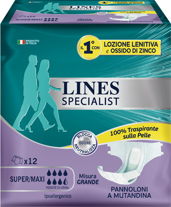 LINES SPECIALIST PANNOLONE A MUTANDA GRANDE 12 PEZZI