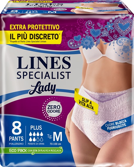 Lines Specialist Pants - Pannoloni per Incontinenza Assorbenza Plus - Taglia M 8 Pezzi