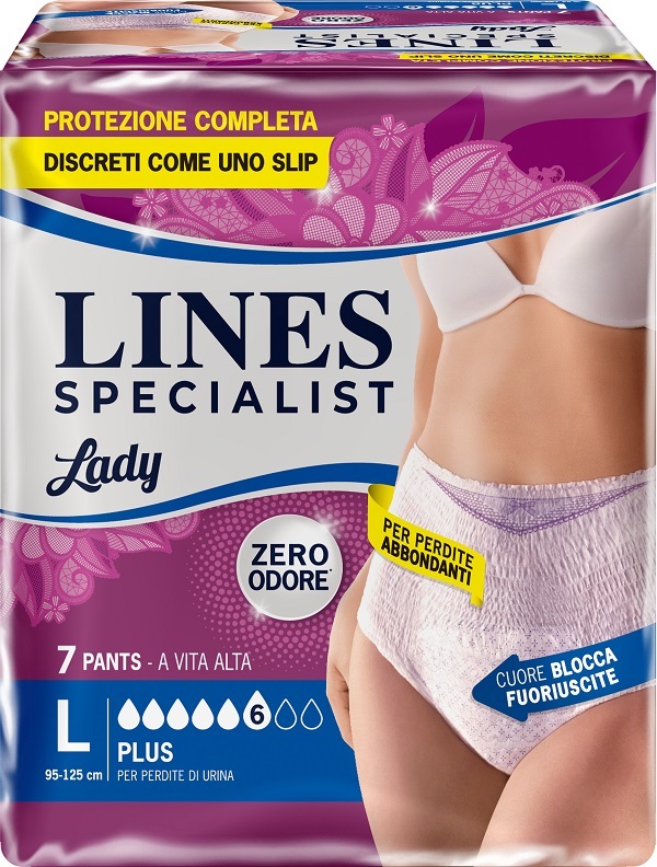 Lines Specialist Pants - Pannoloni per Incontinenza Assorbenza Plus - Taglia L 7 Pezzi