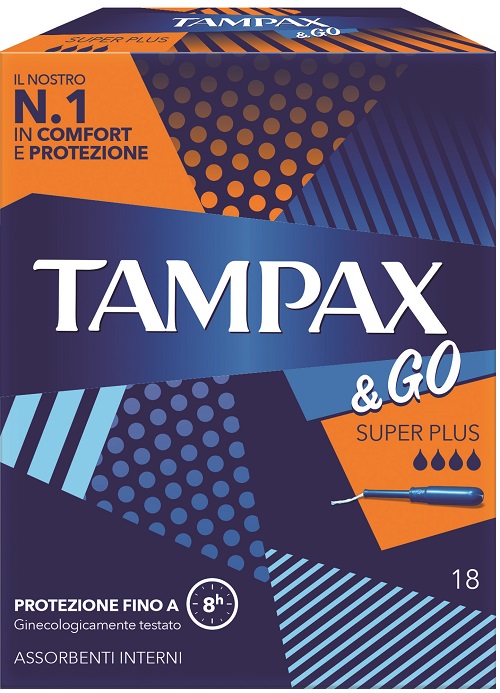Tampax & Go Super Plus Assorbenti Interni 18 Pezzi