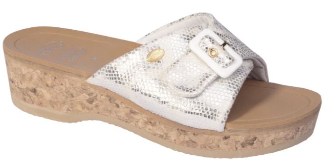 WAPPY PRINTSYNTH-W WHITE/SILVER MEMORY CUSHION COMFORT PLUSPELLE SIMILPELLE EVA F 36 COLLEZIONE SS20