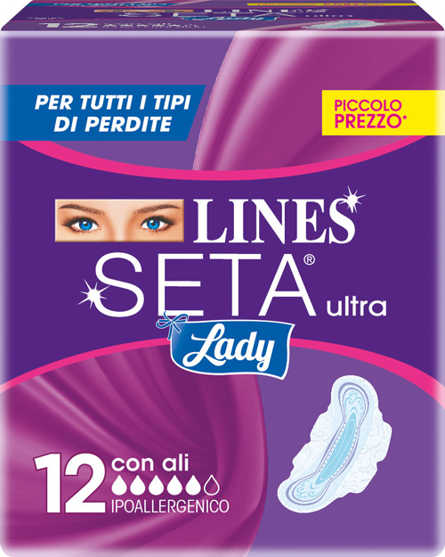 Lines Seta Lady Ultra - Assorbenti con Ali - 12 Pezzi