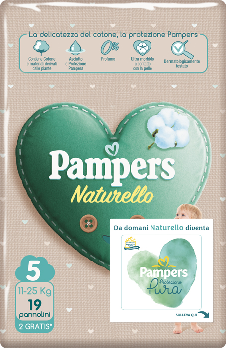 Pampers Naturello - Pannolino Junior Taglia 5 - 19 Pezzi
