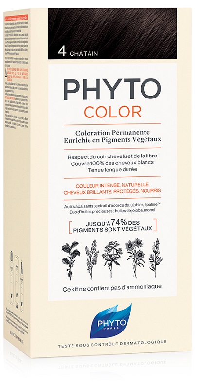 PHYTOCOLOR 4 CASTANO 1 LATTE + 1 CREMA + 1 MASCHERA + 1 PAIODI GUANTI