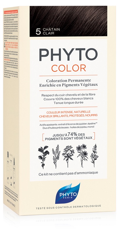 PHYTOCOLOR 5 CASTANO CHIARO 1 LATTE + 1 CREMA + 1 MASCHERA +1 PAIO DI GUANTI