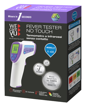 TERMOMETRO A INFRAROSSI SENZA CONTATTO WECAREYU FEVER TESTERNO TOUCH 1 PEZZO