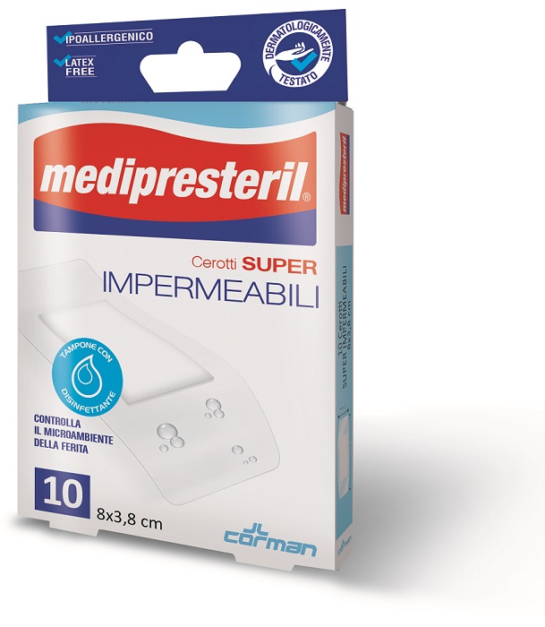 MEDIPRESTERIL CEROTTI IMPERMIABILI SUPER 8 X 3,8 10 PEZZI