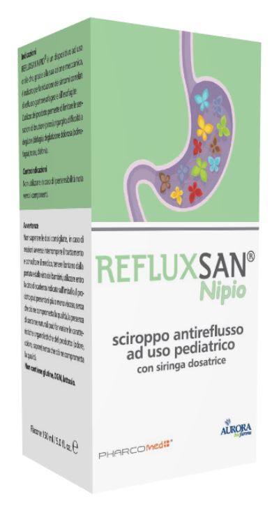 aurora biofarma srl refluxsan nipio - sciroppo antireflusso per bambini - 150 ml