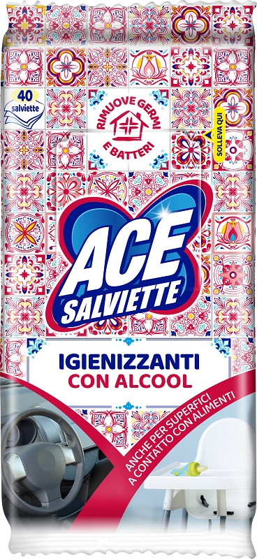 Ace Salviette Igienizzanti con Alcool 40 Pezzi