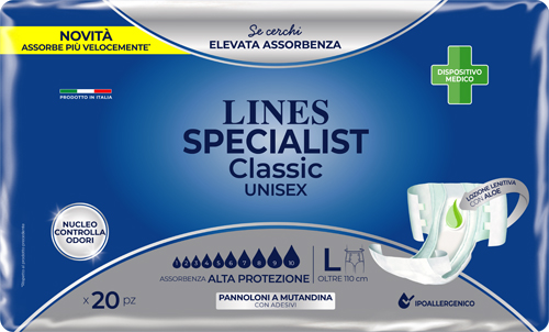 PANNOLONE A MUTANDA LINES SPECIALIST CLASSIC ALTAPROTEZIONEMG 20 PEZZI