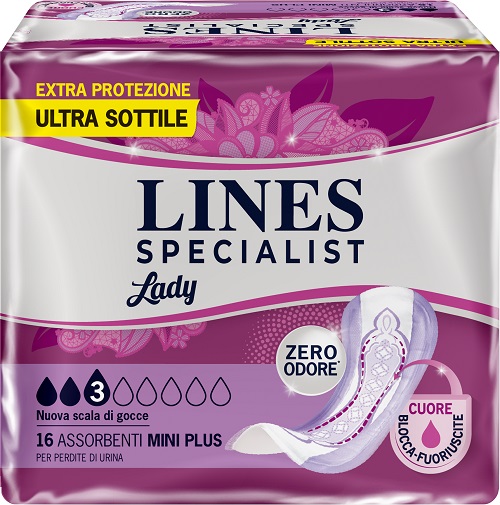 Lines Specialist Mini Plus Farma - Assorbenti per Incontinenza Leggera - 16 Pezzi
