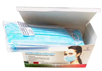 MASCHERINA CHIRURGICA MEDICAL FACE MASK TIPO II BIANCO 50 PEZZI