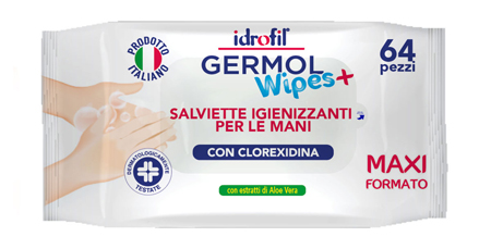 GERMOLWIPES SALVIETTINE IGIENIZZANTI MANI 64 PEZZI