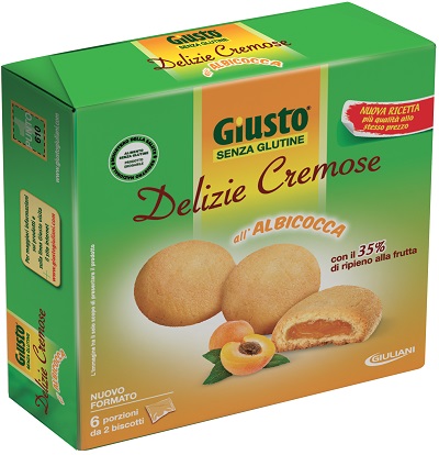 GIUSTO SENZA GLUTINE DELIZIE CREMOSE ALBICOCCA DOPPIO TAGLIOPREZZO -20% 180 G