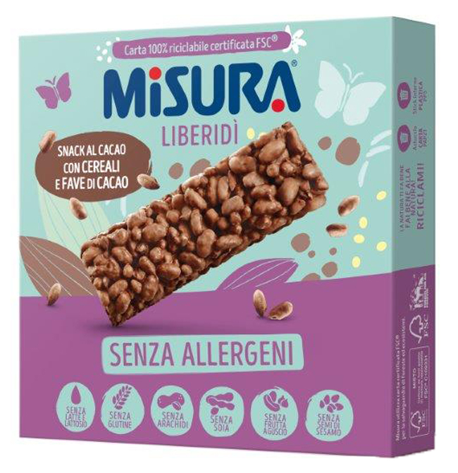 MISURA LIBERIDI' BARRETTA AL CACAO CON CEREALI E FAVE DI CACAO 3X21 G