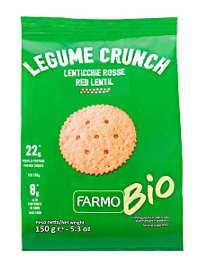FARMO BIO LEGUME CRUNCH CRACKERS DI LENTICCHIE ROSSE E SESAMO 150 G
