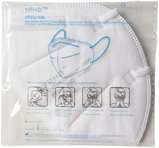 MASCHERINA FACCIALE FILTRANTE FFP2 SENZA VALVOLA DI ESPIRAZIONE 1 PEZZO