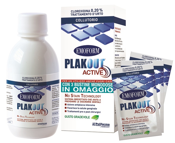 EMOFORM PLAK OUT ACTIVE 0,20% 200 ML + 3 BUSTE