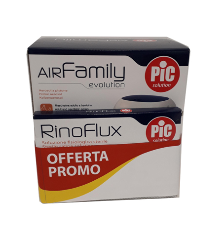 BUNDLE PROMO CON AEROSOL AIR FAMILY EVO + RINOFLUX 2ML 20PZ+ RINOFLUX 5ML 20PZ