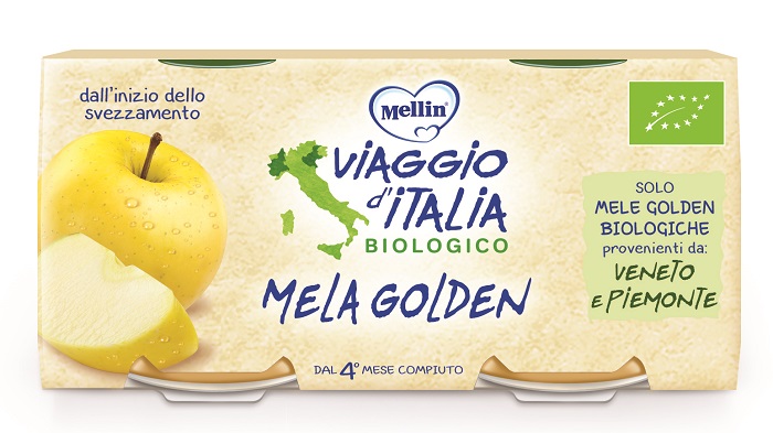 MELLIN VIAGGIO ITALIA BIO OMOGENEIZZATO MELA GOLDEN 2 X 100G